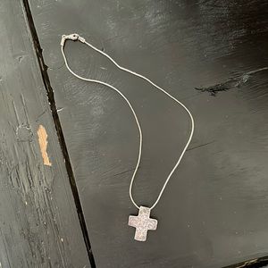 Silpada designs sterling silver hammered cross necklace